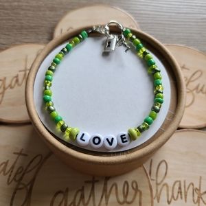 LOVE Word-Bracelet Green Tones